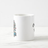 Personalisierte Vintage Bücher, Kaffee und Blume Kaffeetasse (Mittel)