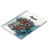 Personalisierte Vintage Bücher, Kaffee und Blume Notizblock (Linke Seite)