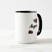 Personalisierte Vintage Bücher, Kaffee und Blume Tasse (VorderseiteRechts)