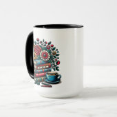 Personalisierte Vintage Bücher, Kaffee und Blume Tasse (Vorderseite Links)