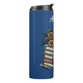 Personalisierte Vintage Bücher, Kaffee und Blume Thermosbecher (Nach links gedreht)