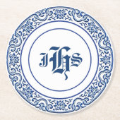 Personalisierte Vintage Chinoiserie Bird-Blume Kun Runder Pappuntersetzer (Vorderseite)