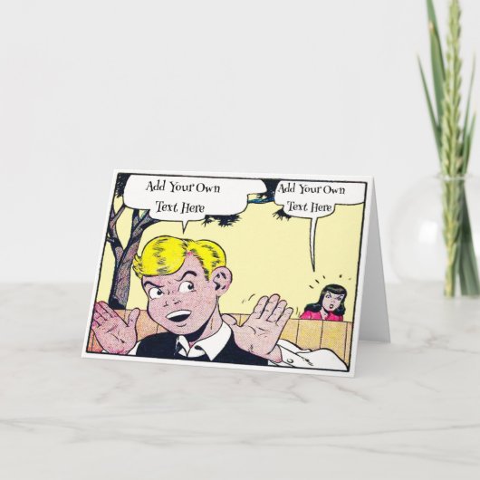 Personalisierte Vintage Comicen Dankeskarte (Vorderseite)
