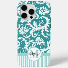 Personalisierte Vintage Damaskus-Änderung aquamari Case-Mate iPhone Hülle