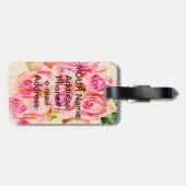 PERSONALISIERTE Vintage Elegante Rose Gepäckmarke Gepäckanhänger (Rückseite horizontal)