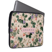Personalisierte Vintage Erdbeere Botanische Blüte Laptopschutzhülle (Vorne Rechts)
