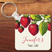 Personalisierte Vintage Erdbeere Grafik Schlüsselanhänger (Vorderseite)