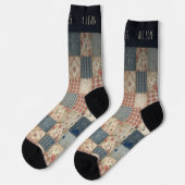 Personalisierte Vintage-Erinnerungsdecke mit indiv Socken (Linkes Detail)