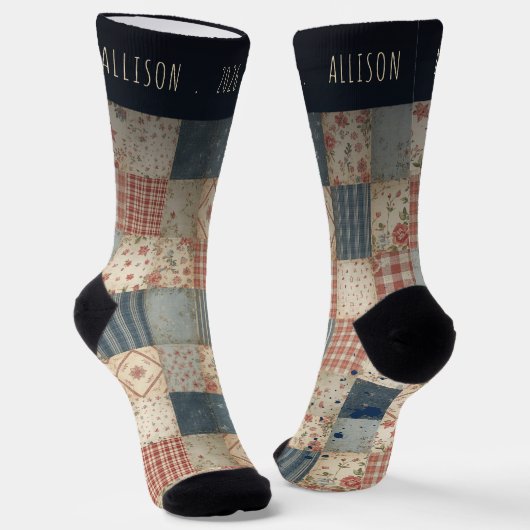 Personalisierte Vintage-Erinnerungsdecke mit indiv Socken (Gewinkelt)