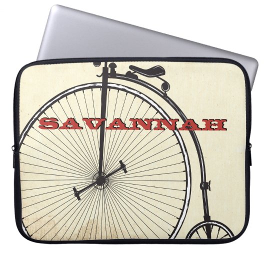Personalisierte Vintage Fahrrad-Liebe 15 Zoll Lapt Laptopschutzhülle (Vorderseite)