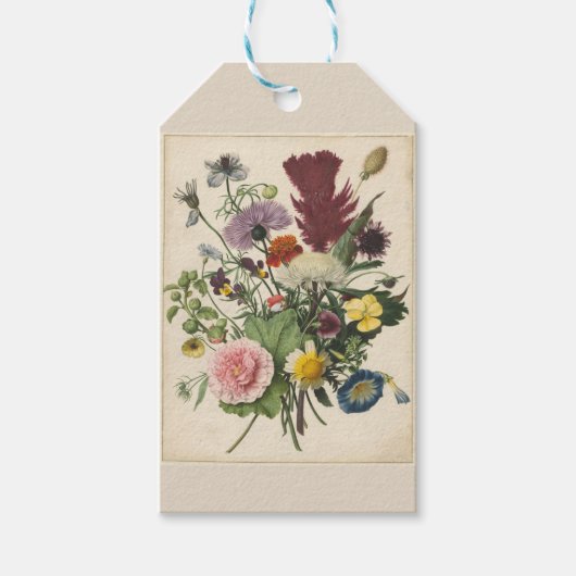 Personalisierte Vintage florale Historische Geschenkanhänger (Vorderseite)
