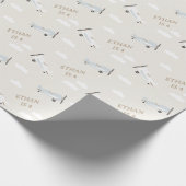 Personalisierte Vintage Flugzeuge Boys Geburtstag Geschenkpapier (Ecke)