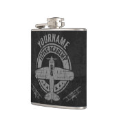 Personalisierte Vintage Flugzeugpilotenakademie Flachmann (Links)