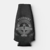 Personalisierte Vintage Flugzeugpilotenakademie Flaschenkühler (Vorderseite)