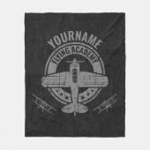 Personalisierte Vintage Flugzeugpilotenakademie Fleecedecke (Vorderseite)