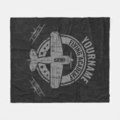 Personalisierte Vintage Flugzeugpilotenakademie Fleecedecke (Vorderseite (Horizontal))