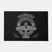 Personalisierte Vintage Flugzeugpilotenakademie Fußmatte (Vorderseite)