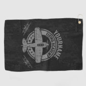Personalisierte Vintage Flugzeugpilotenakademie Golfhandtuch (Horizontal)