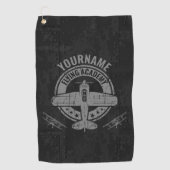 Personalisierte Vintage Flugzeugpilotenakademie Golfhandtuch (Vorderseite)
