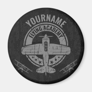 Personalisierte Vintage Flugzeugpilotenakademie Magnet