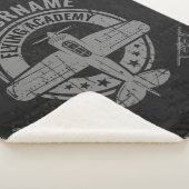 Personalisierte Vintage Flugzeugpilotenakademie Sherpadecke (3/4)