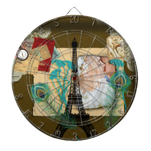 Personalisierte Vintage FotoCollage Dartscheibe