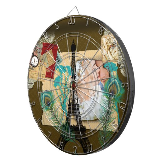 Personalisierte Vintage FotoCollage Dartscheibe (Vorderseite rechts)