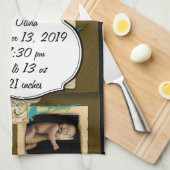 Personalisierte Vintage FotoCollage Geschirrtuch (Viertel Falte)