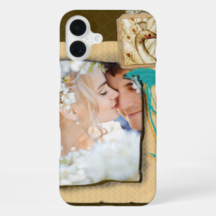Personalisierte Vintage-Fotocollage iPhone 16 Plus Hülle