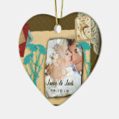 Personalisierte Vintage FotoCollage Keramik Ornament (Links)