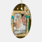 Personalisierte Vintage FotoCollage Keramik Ornament (Rechts)