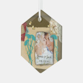 Personalisierte Vintage FotoCollage Ornament Aus Glas (Vorderseite Links)