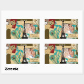 Personalisierte Vintage FotoCollage Rechteckiger Aufkleber (Blatt)