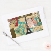 Personalisierte Vintage FotoCollage Rechteckiger Aufkleber (Umschlag)