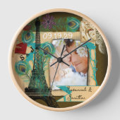 Personalisierte Vintage FotoCollage Uhr (Vorderseite)