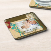 Personalisierte Vintage FotoCollage Untersetzer (Linke Seite)