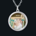 Personalisierte Vintage FotoCollage Versilberte Kette<br><div class="desc">Personalisierte Vintage FotoCollage</div>