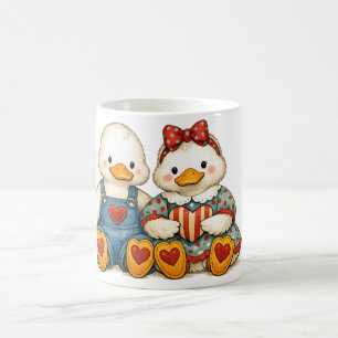 Personalisierte Vintage-Gans 90er Retro-Gans-Paar Kaffeetasse