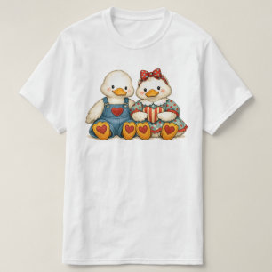 Personalisierte Vintage-Gans 90er Retro-Gans-Paar T-Shirt