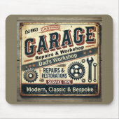Personalisierte Vintage Garage Mousepad (Vorne)
