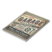 Personalisierte Vintage Garage Notepad Notizblock (Rotiert)