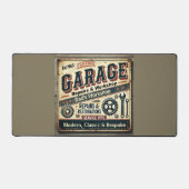 Personalisierte Vintage Garage Schreibtischunterlage (Vorderseite)