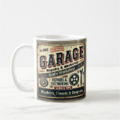 Personalisierte Vintage Garage Tasse (Links)