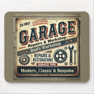 Personalisierte Vintage-Garagen-Mauspad Mousepad
