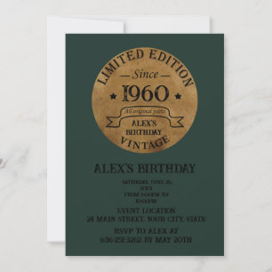 Personalisierte vintage Geburtstagscocktailparty Einladung