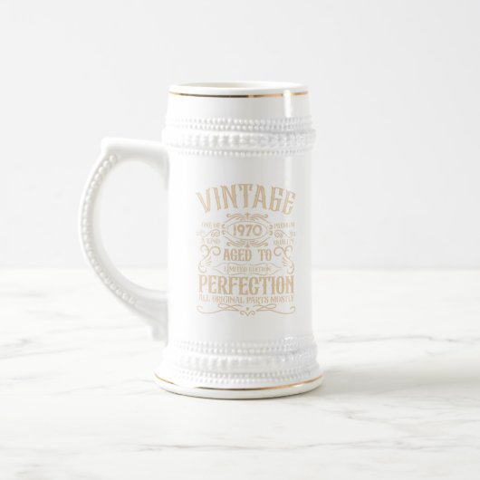 Personalisierte Vintage Geburtstagsfeier - Whisky- Bierglas (Links)