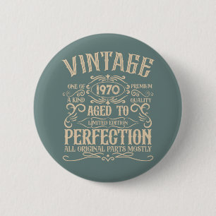 Personalisierte Vintage Geburtstagsfeier - Whisky- Button