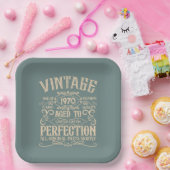 Personalisierte Vintage Geburtstagsfeier - Whisky- Pappteller (Party)