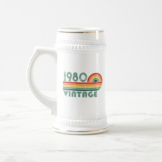 Personalisierte Vintage Geburtstagsgeschenke Bierglas (Links)