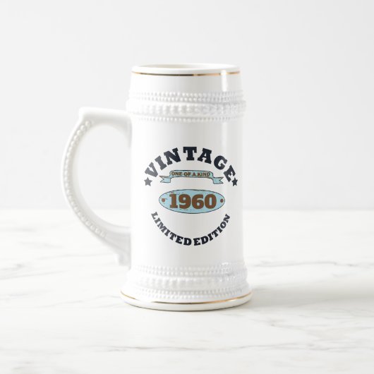 Personalisierte Vintage Geburtstagsgeschenke Bierglas (Links)